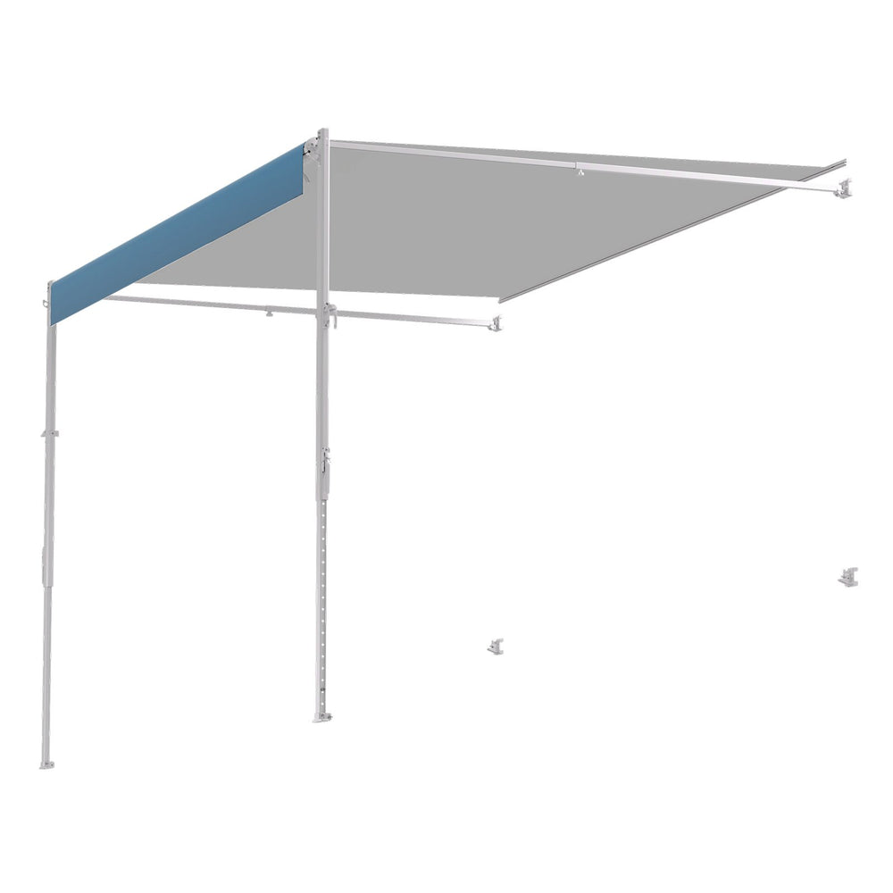 VEVOR Manual RV Awning Complete Kit, 15' Retractable Awning with Aluminum Alloy Frame, Outdoor Trailer Awning, Fit for Most RVs(Blue Fade)