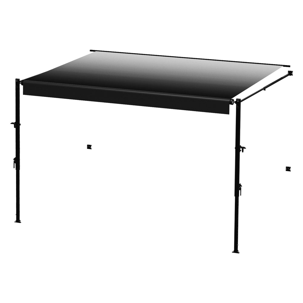 VEVOR Manual RV Awning Complete Kit, 16' Retractable Awning with Aluminum Alloy Frame, Outdoor Trailer Awning, Fit for Most RVs(Black Fade)