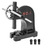 VEVOR Arbor Press, 1 Ton Manual with Handwheel, 5.9" Max Height, Durable Cast Iron Construction, Desktop Manual Press for Stamping, Bending, Stretching, Forming Tasks