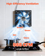 VEVOR 25.4 cm Exhaust Fan, 988 CFM High Velocity Wall Mount Vent Fan with Speed Control