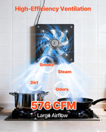 VEVOR 20.3 cm Exhaust Fan, 576 CFM High Velocity Wall Mount Vent Fan with Speed Control