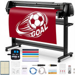 VEVOR Vinyl Cutter Machine, 1350 mm Max Feed Width, Dual Blades, Adjustable Force and Speed, LED Display, Vinyl Plotter Cutter Printer Bundle with Sticker Sheets, Transfer Film, Signmaster Software