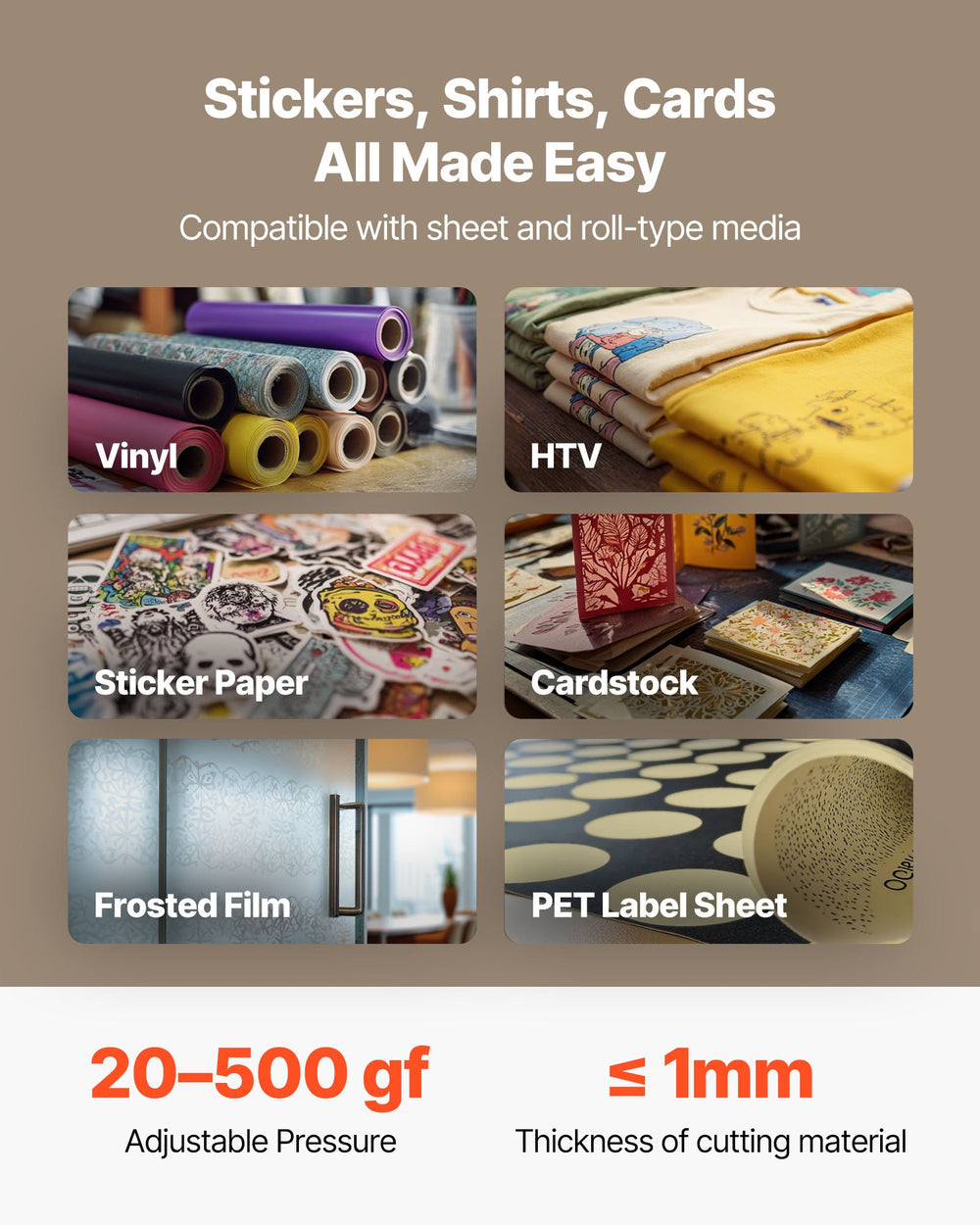 VEVOR Vinyl Cutter Machine, 1350 mm Max Feed Width, Dual Blades, Adjustable Force and Speed, LED Display, Vinyl Plotter Cutter Printer Bundle with Sticker Sheets, Transfer Film, Signmaster Software