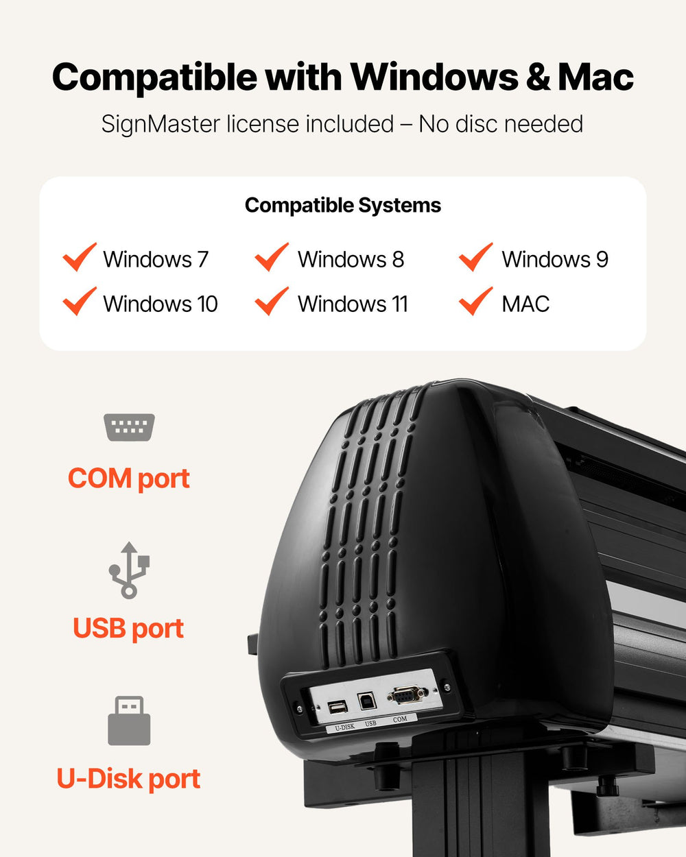 VEVOR Vinyl Cutter Machine, 720 mm Max Feed Width, Dual Blades, Adjustable Force and Speed, LED Display, Vinyl Plotter Cutter Printer with Signmaster Software for Compatible with Windows and macOS
