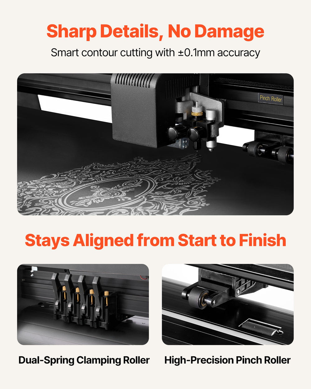 VEVOR Vinyl Cutter Machine, 870 mm Max Feed Width, Dual Blades, Adjustable Force and Speed, LED Display, Vinyl Plotter Cutter Printer Bundle with Sticker Sheets, Transfer Film, Signmaster Software