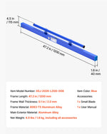 VEVOR Concrete Screed 1200 mm Manual Screed Board Aluminum Alloy Blue, Built-in Bubble Level, Powder-coated Finish, Lightweight Paver Leveling Tool for Patio, Sidewalk, Garage Floor Finishing