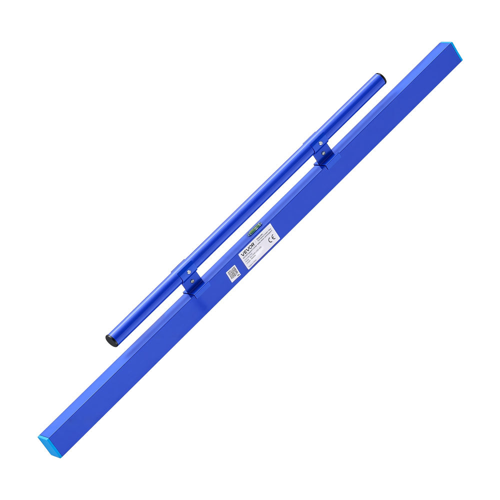 VEVOR Concrete Screed 1200 mm Manual Screed Board Aluminum Alloy Blue, Built-in Bubble Level, Powder-coated Finish, Lightweight Paver Leveling Tool for Patio, Sidewalk, Garage Floor Finishing