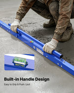 VEVOR Concrete Screed 2430 mm Manual Screed Board Aluminum Alloy Blue, Built-in Bubble Level, Powder-coated Finish, Lightweight Paver Leveling Tool for Patio, Sidewalk, Garage Floor Finishing