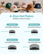 VEVOR Hat Heat Press Machine, with 4pcs Interchangeable Platens, Precise Temperature and Time Control, Hat Press for HTV Iron On and Sublimation Projects, for Caps, Headbands, Cuffs, Face Masks, Green