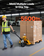 VEVOR Pallet Jack, 2.5T Load Capacity, Manual Pallet Truck with 122L x 68.6W cm Forks for Material Handling, 85-180 mm Fork Lift Height Range, Suitable for Warehouse, Supermarket, Manufacturing