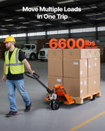 VEVOR Pallet Jack, 3T Load Capacity, Manual Pallet Truck with 122L x 68.6W cm Forks for Material Handling, 85-180 mm Fork Lift Height Range, Suitable for Warehouse, Supermarket, Manufacturing