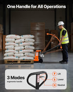 VEVOR Pallet Jack, 3T Load Capacity, Manual Pallet Truck with 122L x 68.6W cm Forks for Material Handling, 85-180 mm Fork Lift Height Range, Suitable for Warehouse, Supermarket, Manufacturing