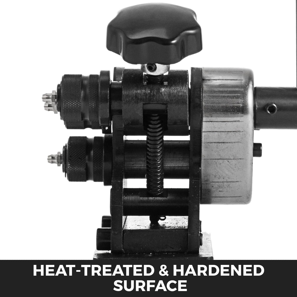 VEVOR Manual Ring Roller Bender Metal Sheet Roll Bending Rolling Machine 343mm Hand Tubing Bender Steel Ring Roller Bender 3-1/2'' Handle Handheld Hand Crank 3" Ring Bending Tool