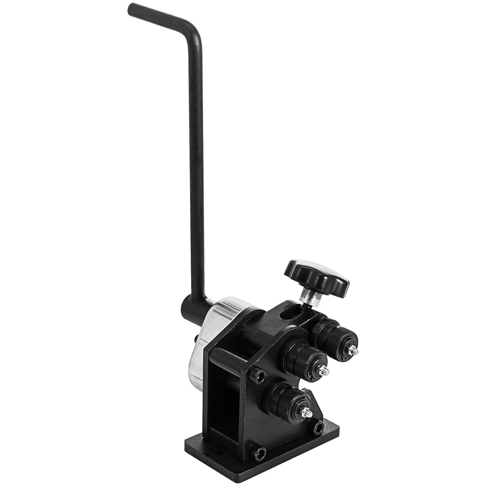 VEVOR Manual Ring Roller Bender Metal Sheet Roll Bending Rolling Machine 343mm Hand Tubing Bender Steel Ring Roller Bender 3-1/2'' Handle Handheld Hand Crank 3" Ring Bending Tool