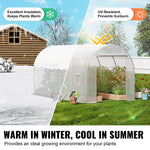 VEVOR Walk-in Tunnel Greenhouse 2.9x2x1.9 m Galvanized Frame PE Cover White