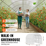 VEVOR Walk-in Tunnel Greenhouse 2.9x2x1.9 m Galvanized Frame PE Cover White
