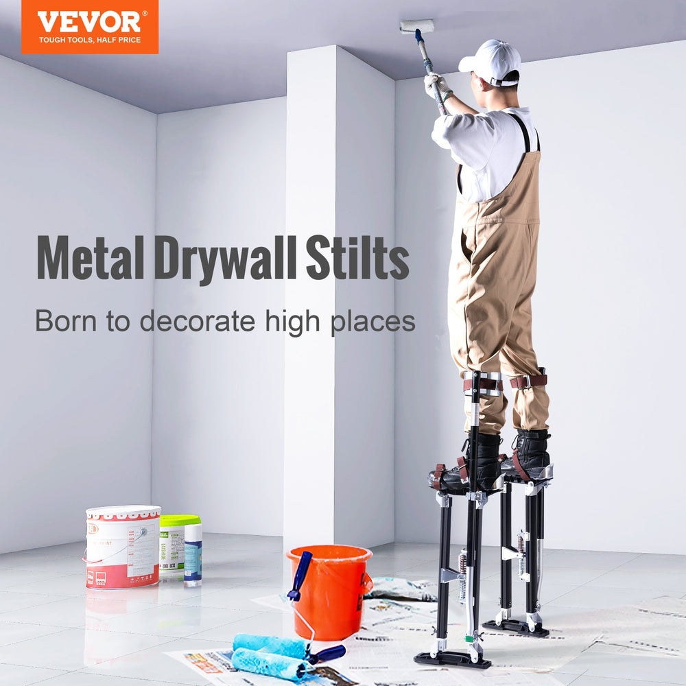 VEVOR Drywall Stilts Aluminum Tool Stilts 61 cm-102 cm Adjustable Painting Black