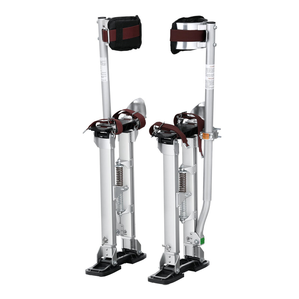 VEVOR Drywall Stilts, 46 cm-76 cm Adjustable Aluminum Tool Stilts with Protective Knee Pads, Durable and Non-slip Work Stilts for Sheetrock Painting, Walking, Taping, Silver