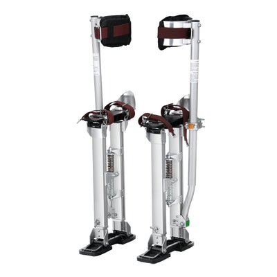 VEVOR Drywall Stilts, 46 cm-76 cm Adjustable Aluminum Tool Stilts with Protective Knee Pads, Durable and Non-slip Work Stilts for Sheetrock Painting, Walking, Taping, Silver