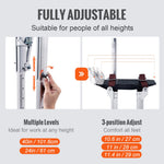 VEVOR Drywall Stilts, 61 cm-102 cm Adjustable Aluminum Tool Stilts with Protective Knee Pads, Durable and Non-slip Work Stilts for Sheetrock Painting, Walking, Taping, Silver