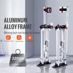 VEVOR Drywall Stilts, 61 cm-102 cm Adjustable Aluminum Tool Stilts with Protective Knee Pads, Durable and Non-slip Work Stilts for Sheetrock Painting, Walking, Taping, Silver