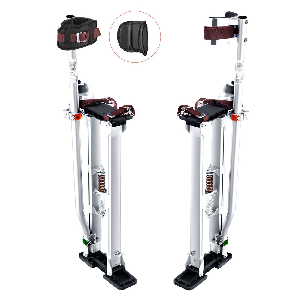 VEVOR Drywall Stilts, 61 cm-102 cm Adjustable Aluminum Tool Stilts with Protective Knee Pads, Durable and Non-slip Work Stilts for Sheetrock Painting, Walking, Taping, Silver