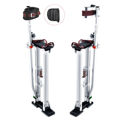 VEVOR Drywall Stilts, 61 cm-102 cm Adjustable Aluminum Tool Stilts with Protective Knee Pads, Durable and Non-slip Work Stilts for Sheetrock Painting, Walking, Taping, Silver