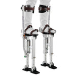 VEVOR Drywall Stilts, 409-613 mm Adjustable Aluminum Painter Stilts, 103 kg Load Capacity, Non-Slip Rubber Feet, Dual Spring Shock Absorption, Comfortable Leg Straps for Painting, Decoration, Silver