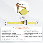 VEVOR Ratchet Tie Down Straps (4PK), 10000 lb Break Strength, Double J Hook Includes 4 Premium 2" x 27' Rachet Tie Downs with Padded Handles, for Moving Securing Cargo, Appliances, Lawn Equipment