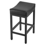 VEVOR Bar Stool Set of 2, PU Leather Counter Height Stools, 62cm Barstool with Saddle-Seat and Metal Legs, Easy Assembly Backless Bar Chair, Island Barstools for Kitchen, Dining Room, Cafe, Black