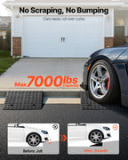 VEVOR Driveway Curb Ramp, 3.175 Tons Load Capacity, 17.8 cm Rise Height Heavy Duty Curbside Bridge Ramp with Drainage Tank for Wheelchairs, Strollers, Motorcycles, Cars, Lawn Mowers & Trailers, 2 Pack