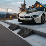 VEVOR Driveway Curb Ramp, 3.175 Tons Load Capacity, 17.8 cm Rise Height Heavy Duty Curbside Bridge Ramp with Drainage Tank for Wheelchairs, Strollers, Motorcycles, Cars, Lawn Mowers & Trailers, 2 Pack
