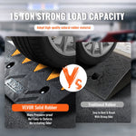 VEVOR Rubber Curb Ramp 4.25" Rise Height Sidewalk Curb Ramp, 11.8" Width 19.7" Length Driveway Ramp for Curb, 15T Heavy Duty Rubber Ramp for Forklifts, Trucks, Buses, Cars, Wheelchairs, Bikes