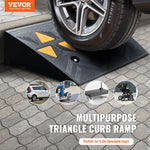 VEVOR Rubber Curb Ramp 2 Pack, 4.3" Rise Height Heavy-Duty 33069 lbs/15 T Capacity Threshold Ramps, Driveway Ramps with Stable Grid Structure for Cars, Wheelchairs, Bikes, Motorcycles