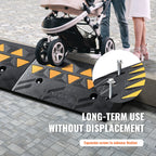 VEVOR Rubber Curb Ramp 2 Pack, 4.3" Rise Height Heavy-Duty 33069 lbs/15 T Capacity Threshold Ramps, Driveway Ramps with Stable Grid Structure for Cars, Wheelchairs, Bikes, Motorcycles