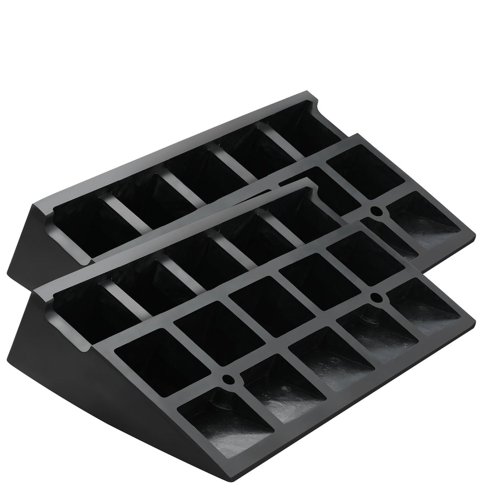 VEVOR Rubber Curb Ramp 2 Pack, 4.3" Rise Height Heavy-Duty 33069 lbs/15 T Capacity Threshold Ramps, Driveway Ramps with Stable Grid Structure for Cars, Wheelchairs, Bikes, Motorcycles
