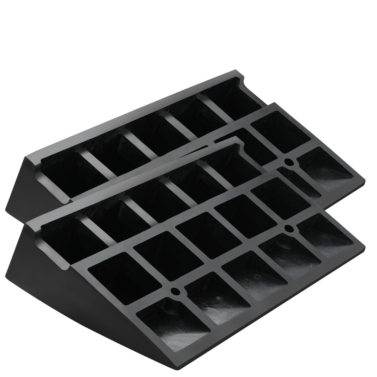 VEVOR Rubber Curb Ramp 2 Pack, 4.3" Rise Height Heavy-Duty 33069 lbs/15 T Capacity Threshold Ramps, Driveway Ramps with Stable Grid Structure for Cars, Wheelchairs, Bikes, Motorcycles