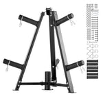 VEVOR Weight Plate Rack, Weight Plate Tree for 2-Inch Weight Plates, Standard Weight Plate Tree, 300 lbs Load Capacity Weight Storage Holder, Home Gym Barbell Rack Storage Stand, Black