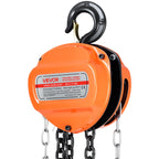 VEVOR Hand Chain Hoist, 1 Ton 2200 lbs Capacity, Manual Chain Block with Upgrade G80 Galvanized Chain, 3 m Lifting Height, Heavy Duty Pulley Hoist for Garage Warehouse Automotive Machinery, Orange