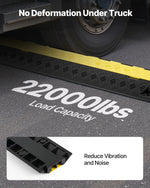 VEVOR Cable Protector Ramp, 9,979 kg/axle Capacity, 2 Channel Heavy Duty TPU Cord Hose Wire Cover, 31 x 28 mm Channel, Traffic Speed Bump with Flip-Open Top Cover, for Indoor & Outdoor Use, 3 Pack