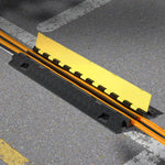 VEVOR Cable Protector Ramp, 9,979 kg/axle Capacity, 2 Channel Heavy Duty TPU Cord Hose Wire Cover, 31 x 28 mm Channel, Traffic Speed Bump with Flip-Open Top Cover, for Indoor & Outdoor Use, 3 Pack