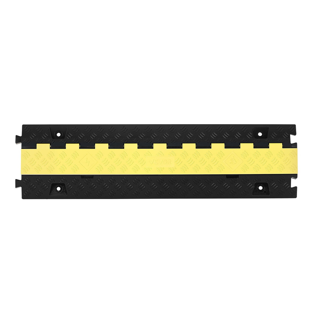 VEVOR Cable Protector Ramp, 9,979 kg/axle Capacity, 2 Channel Heavy Duty TPU Cord Hose Wire Cover, 31 x 28 mm Channel, Traffic Speed Bump with Flip-Open Top Cover, for Indoor & Outdoor Use, 3 Pack