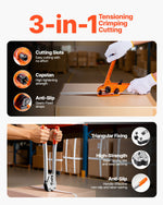VEVOR Banding Strapping Kit, Heavy Duty Banding Sealer Tool with 975 m Length PP Band, 1000 Metal Seals, 50 Corner Protectors, Plastic Pallet Packaging Strapping Kit for Warehouse/Shipping/Moving