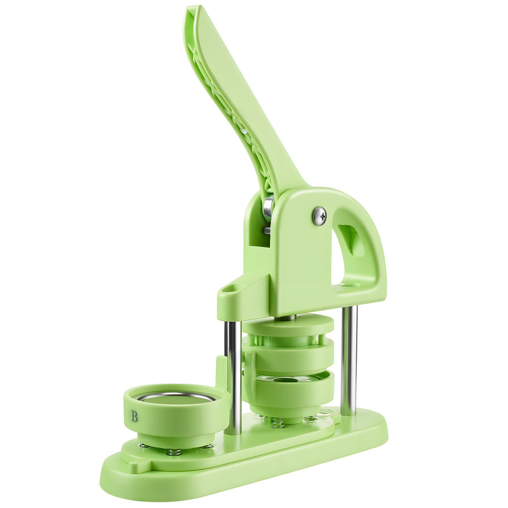 VEVOR Button Maker Machine, 58 mm, Plastic Pin Maker with 100pcs Button Parts, Circle Cutter and Hex Wrenches, Reinforced Ergonomic Handle, for DIY Badges, Personalized Pins and Key Chains, Green