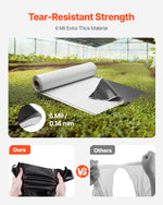 VEVOR 10' x 100' Plastic Sheeting Heavy Duty, 6 Mil Thick Plastic Sheeting Roll, Plastic Drop Cloth Painters Tarp Covering for Crawl Space Vapor Barrier, Black and White Double-Sided, Multi-Purpose