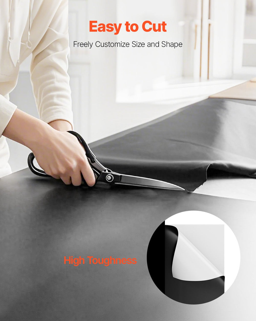 VEVOR 10' x 100' Plastic Sheeting Heavy Duty, 6 Mil Thick Plastic Sheeting Roll, Plastic Drop Cloth Painters Tarp Covering for Crawl Space Vapor Barrier, Black and White Double-Sided, Multi-Purpose