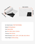 VEVOR 10' x 100' Plastic Sheeting Heavy Duty, 6 Mil Thick Plastic Sheeting Roll, Plastic Drop Cloth Painters Tarp Covering for Crawl Space Vapor Barrier, Black and White Double-Sided, Multi-Purpose
