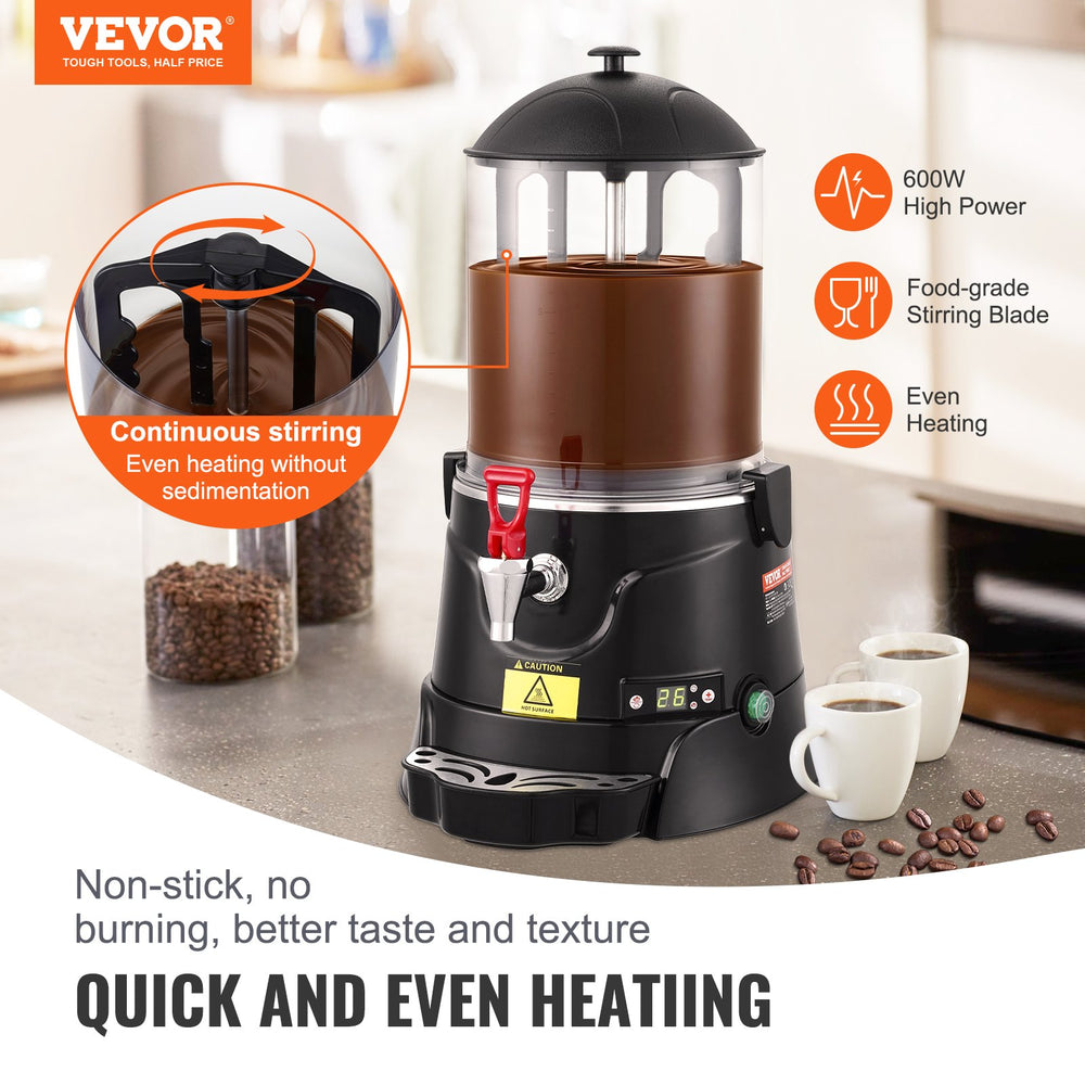 VEVOR Hot Chocolate Dispenser, 10 L Hot Chocolate Machine with 30℃-90℃ Adjustable Temperature Range, High-quality ABS Tank Hot Chocolate Maker Machine with Dispenser, for Hot Drink