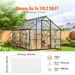 VEVOR 15 Pack Polycarbonate Greenhouse Panels, 2' X 4' X 0.24'' Roof Panels Sheets, Waterproof UV Protected Corrugated Plastic Roofing, Impact Resistance Clear Roofing Sheets for Greenhouse/Garden
