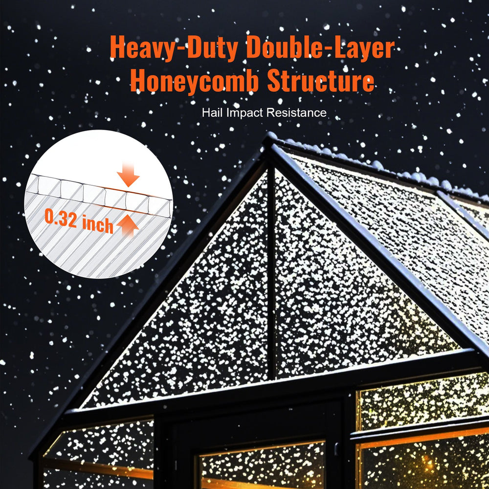 VEVOR 14 Pack Polycarbonate Greenhouse Panels, 2' X 4' X 0.32'' Roof Panels Sheets